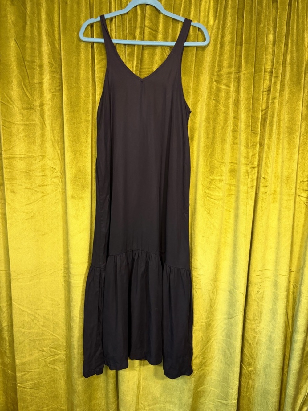 The Tiny Big Sister Black Tank Midi Dress w/ Tiered Skirt 38/Small Retail $198